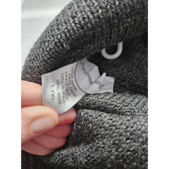 Soft Surroundings Gray Wool Blend Cape Poncho Fall Winter Sweater Lagenlook - Picture 2 of 10